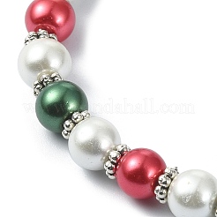 Colorful Glass Pearl Round Beaded Stretch Bracelet&nbsp;BJEW-JB09783