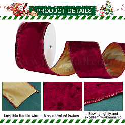 10 Yards Single Face Velvet Wired Ribbon&nbsp;OCOR-WH0091-08B