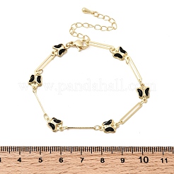 Brass with Cubic Zirconia Link Bracelest for Women&nbsp;BJEW-K298-03G