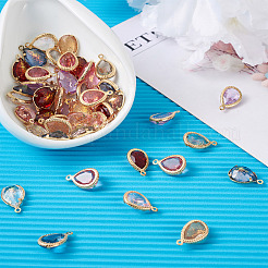 48Pcs 8 Colors  Faceted Resin Rhinestone Pendants&nbsp;RESI-CW0001-18