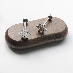 316L Surgical Stainless Steel Snowflake Straight Barbell 15 Gauge Piercing Tongue Rings for Women Men&nbsp;FS-WGAECD9-01