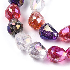 Transparent Electroplate Glass Beads Strands&nbsp;EGLA-N006-079H