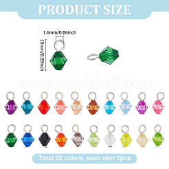 100Pcs 20 Colors Acrylic Pendants&nbsp;PALLOY-PH01746