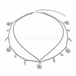 Alloy Moon Sun Star Double Layer Tassel Waist Chains&nbsp;WG6E939-02