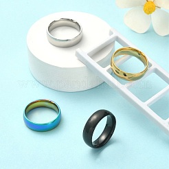 4Pcs 4 Colors 201 Stainless Steel Plain Band Rings Set for Women&nbsp;RJEW-YW0001-04