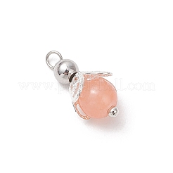 4Pcs 4 Colors Baking Paint Imitation Jade Glass Pendants&nbsp;PALLOY-JF04183