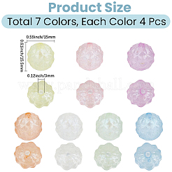 28Pcs 7 Colors Luminous Acrylic Beads&nbsp;OACR-PA0002-08