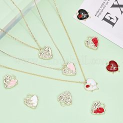 14Pcs 7 Styles Alloy Enamel Pendants&nbsp;ENAM-CA0001-40