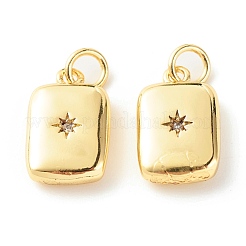 Brass Micro Pave Clear Cubic Zirconia Pendants&nbsp;ZIRC-P094-17G-RS