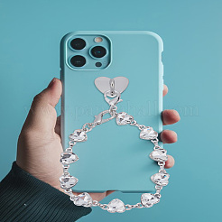 1Pc Zice Alloy Heart Link Chain Mobile Straps&nbsp;HJEW-LP0001-14