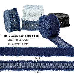 5Pcs 5 Colors Polyester Ribbon&nbsp;OCOR-PH0006-03B