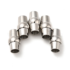 Tarnish Resistant 304 Stainless Steel Magnetic Clasps with Glue-in Ends&nbsp;STAS-K006-09C-5mm