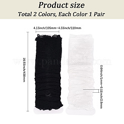 2 Pairs 2 Colors Nylon Lace Leg Sleeves&nbsp;AJEW-CY0001-27