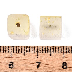 Frosted Glass Beads with Golden Glitter Powder&nbsp;X1-DGLA-NH001-8mm-01A