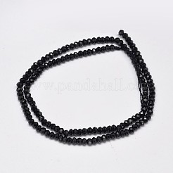 Faceted Rondelle Natural Black Spinel Bead Strands&nbsp;A-G-F289-42A