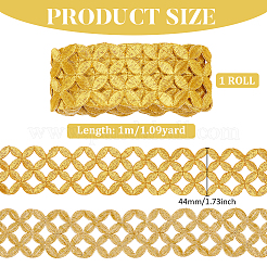 Iron on/Sew on Embroidery Coin Polyester Hollow Lace Ribbons&nbsp;OCOR-WH0085-50
