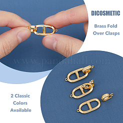 8Pcs 2 Colors Brass Fold Over Clasps&nbsp;KK-DC0003-66