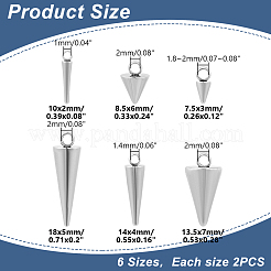 12Pcs 6 Styles 304 Stainless Steel Pendants&nbsp;STAS-LP0001-32