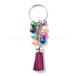 Acrylic & Faux Suede Tassel Pendant Keychain&nbsp;KEYC-JKC00340