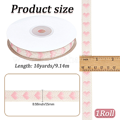 Heart Pattern Embroidery Cotton Ribbon&nbsp;OCOR-WH20003-100