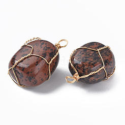 Natural Mahogany Obsidian Pendants&nbsp;G-N332-50-13