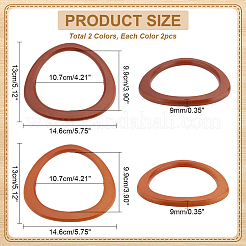 4Pcs 2 Colors Wood Bag Handles&nbsp;WOOD-PH0002-99