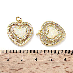 Brass Micro Pave Clear Cubic Zirconia Pendants&nbsp;KK-L213-014G
