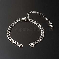 Tarnish Resistant Handmade 304 Stainless Steel Curb Chains Bracelets Making Accessories&nbsp;AJEW-JB01021