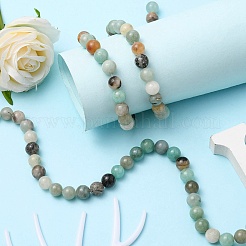 Natural Flower Amazonite Beads Strands&nbsp;G-YW0001-24