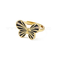 Enamel Butterfly Adjustable Ring&nbsp;RJEW-K240-02G