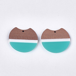 Tri-color Resin & Walnut Wood Pendants&nbsp;RESI-S358-76B