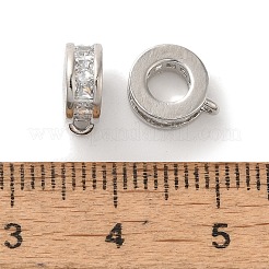 Column Brass Micro Pave Cubic Zirconia Tube Bails&nbsp;KK-C072-05C-P