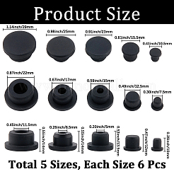 30Pcs 5 Styles Silicone Hole Plugs&nbsp;AJEW-GF0011-63B