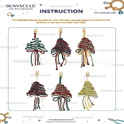 DIY Handmade Woven Cotton Christmas Tree Keychain Making Kits&nbsp;DIY-SC0028-13B