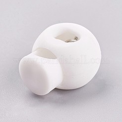 Plastic Iron Spring Cord Locks&nbsp;X-FIND-WH0017-13