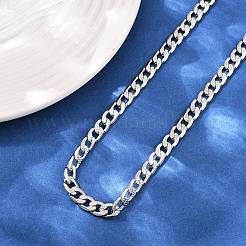 6MM 304 Stainless Steel Cuban Link Chain Necklaces for Women&nbsp;NJEW-G177-01P
