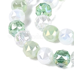 Electroplate Imitation Jade & Opaque & Transparent Glass Beads Strands&nbsp;EGLA-Q135-8MM-A06