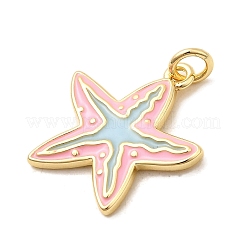 Brass Enamel Sea Animals Pendants&nbsp;KK-I378-15G-B