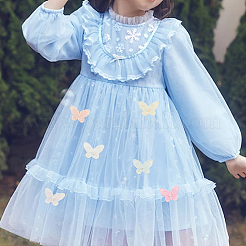 36Pcs 6 Colors Polyester Butterfly Lace Appliques&nbsp;DIY-FG0005-69