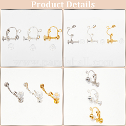 36Pcs 3 Colors Brass Screw On Clip-on Earring Findings&nbsp;KK-SP0001-17