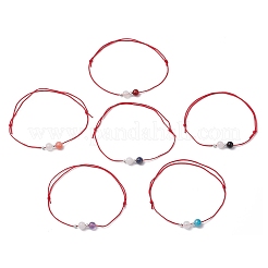 6Pcs Natural Gemstone Round Beads Braided Bracelets for Men Women&nbsp;BJEW-JB11753