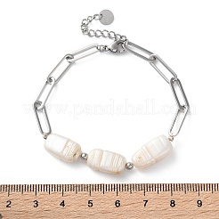 304 Stainless Steel Paperclip Chain Bracelets for Women&nbsp;BJEW-A036-02P