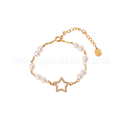 Women's 304 Stainless Steel Star Link Bracelets&nbsp;BJEW-OY001-04