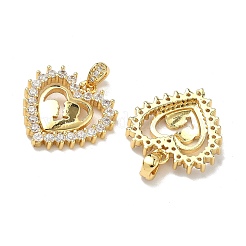Brass Micro Pave Cubic Zirconia Pendants&nbsp;KK-D235-10G-01