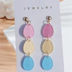 Egg Acrylic Dangle Stud Earrings&nbsp;FS-WG8438D-02