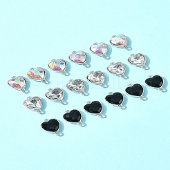 18Pcs 3 Colors Alloy Glass Links/Connectors&nbsp;GLAA-FS0001-95
