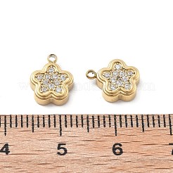 304 Stainless Steel Micro Pave Cubic Zirconia Charms&nbsp;STAS-Z121-46G