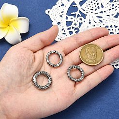 3Pcs 3 Styles 316 Surgical Stainless Steel Textured Spring Gate Rings&nbsp;STAS-CJ0003-28