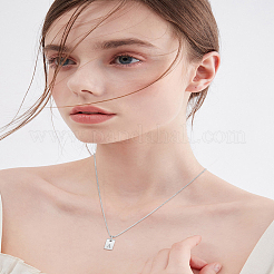 1Pc Stainless Steel Letter Rectangle Pendant Necklaces&nbsp;NJEW-LP0001-34A-P