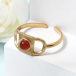 304 Stainless Steel Cuff Open Rings&nbsp;RJEW-F213-01G-08